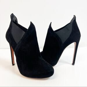 Alaia Black Suede Ankle Booties SZ 37.5